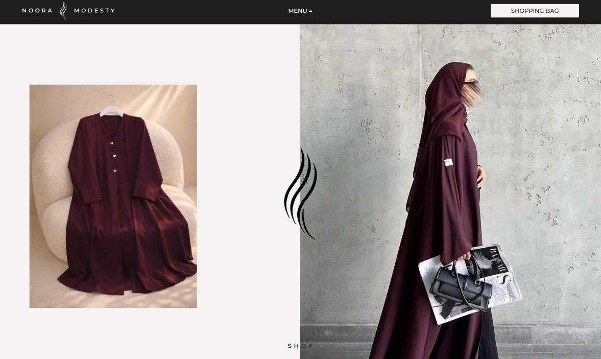 Noora Modesty website screenshot 1