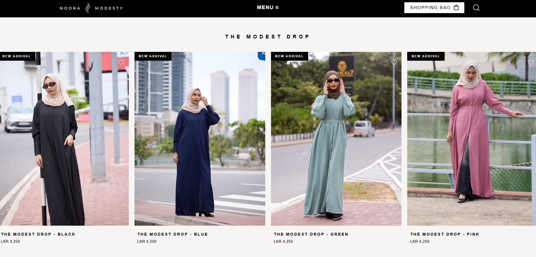 Noora Modesty website screenshot 2