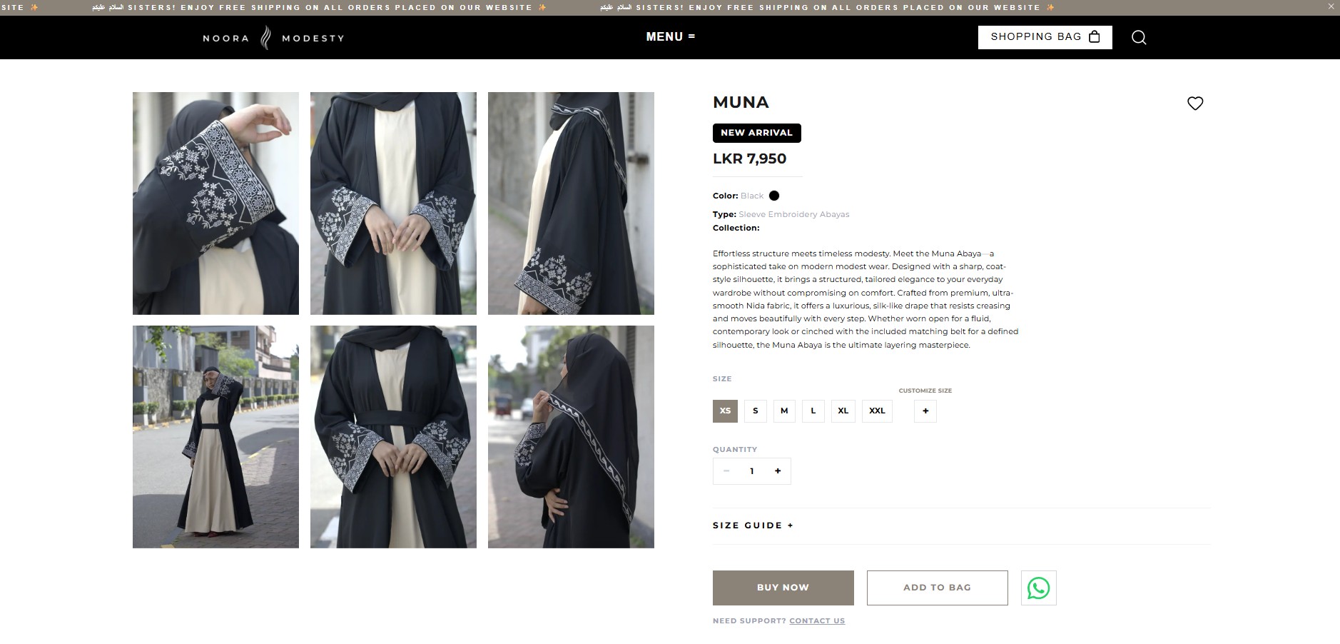 Noora Modesty website screenshot 4