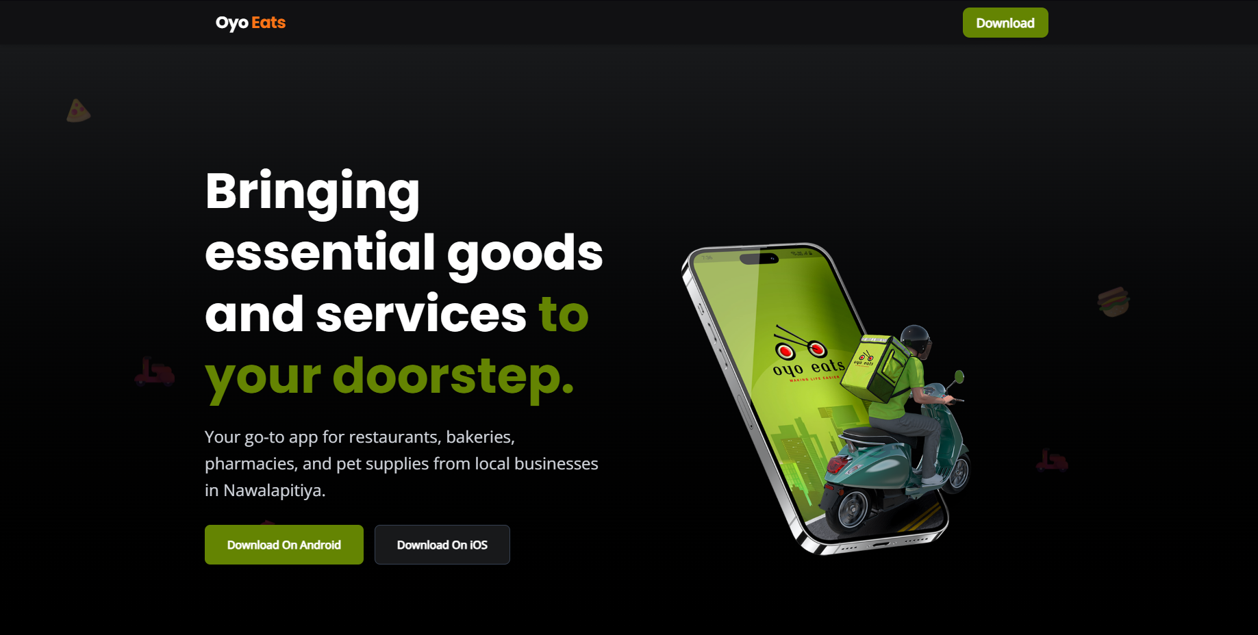 OYO Eats website screenshot 1