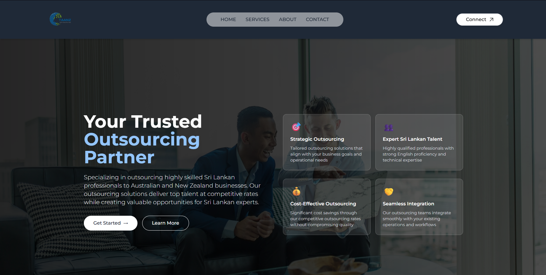 Taanz website screenshot 1