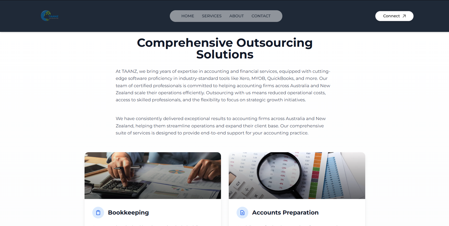 Taanz website screenshot 2